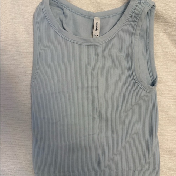 Sunday Best Light Blue Ribbed Tank Top - Picture 1 of 1